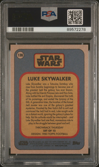 2023 Topps Star Wars Throwback Thursday Luke Skywalker #136 PSA 10