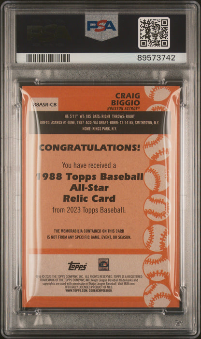 2023 Topps 1988 Topps All-Star Relics Craig Biggio #88ASRCB PSA 9 89573742