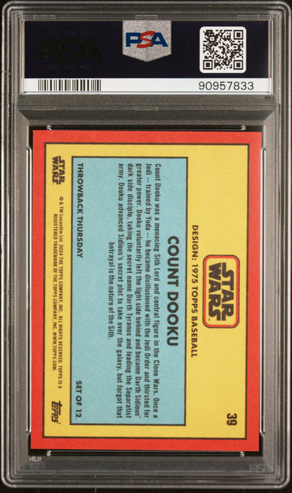 2024 Topps Star Wars Throwback Thursday Count Dooku #39 PSA 9