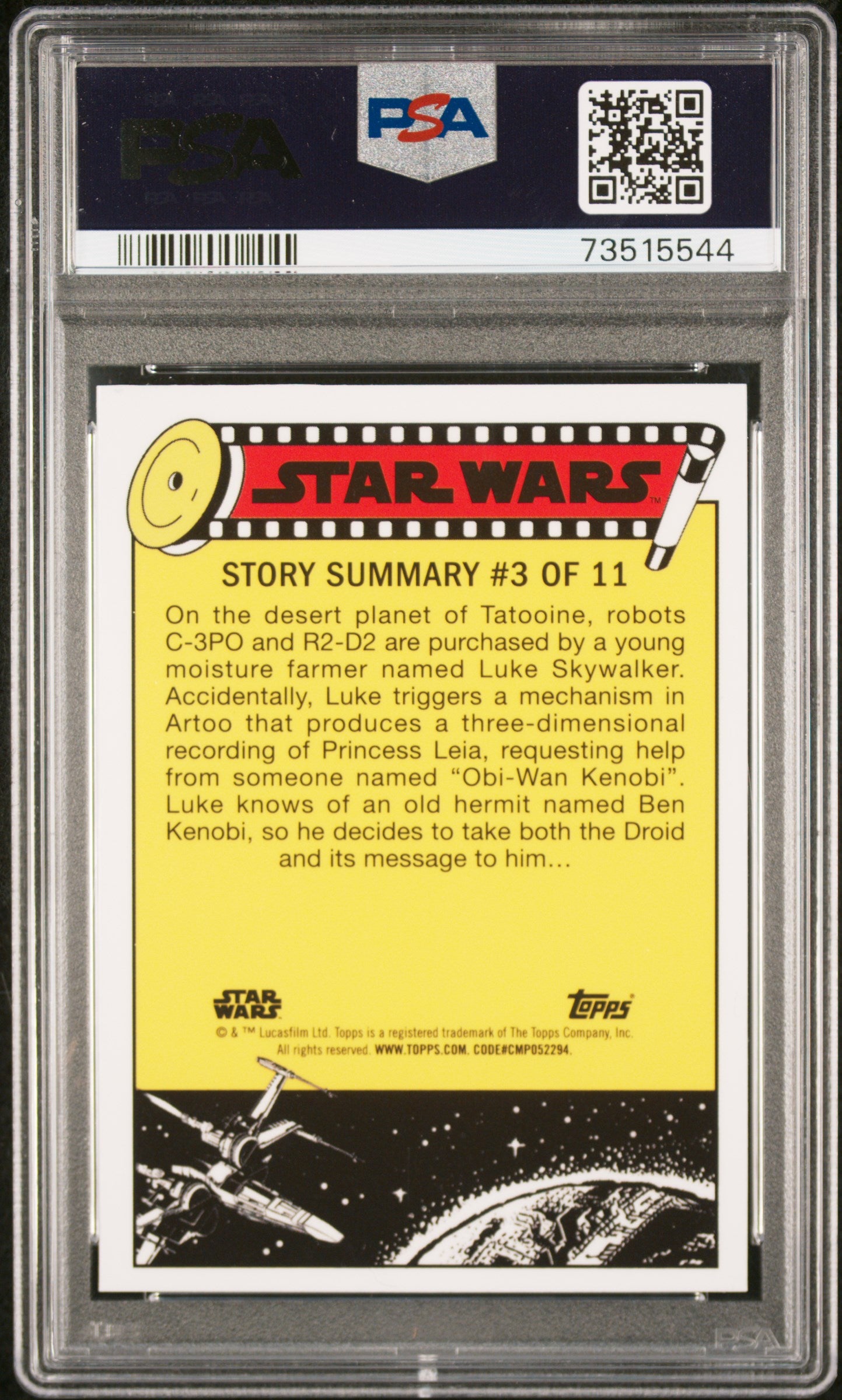 2022 Topps Chrome Sapphire Edition Star Wars Vader Trtns. Prcs. Leia #17 PSA 9