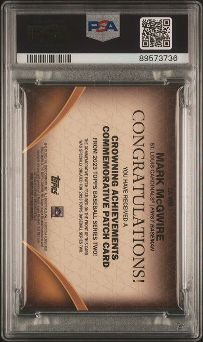 2023 Topps Crowning Achievements Patch Mark Mcgwire #CAMM PSA 10 89573736 POP1