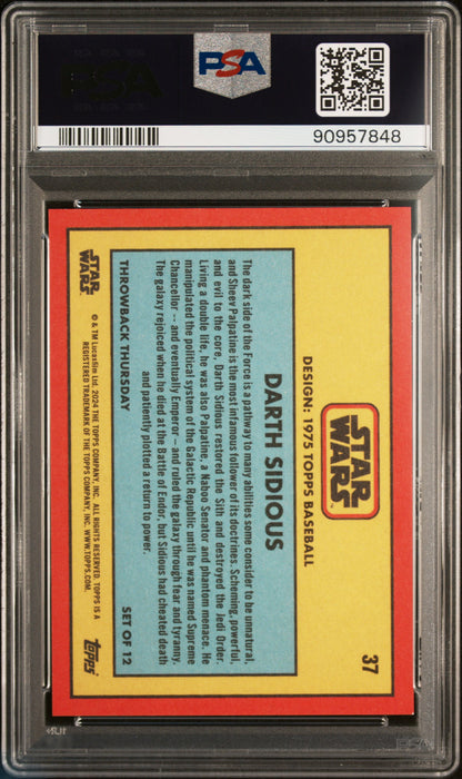 2024 Topps Star Wars Throwback Thursday Darth Sidious #37 PSA 10