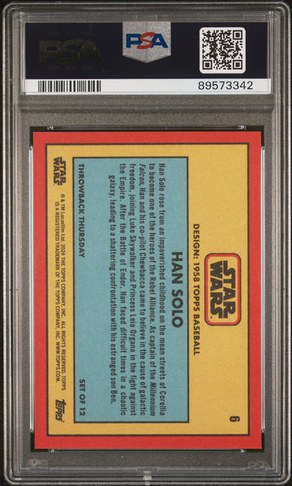 2024 Topps Star Wars Throwback Thursday Han Solo #6 PSA 9
