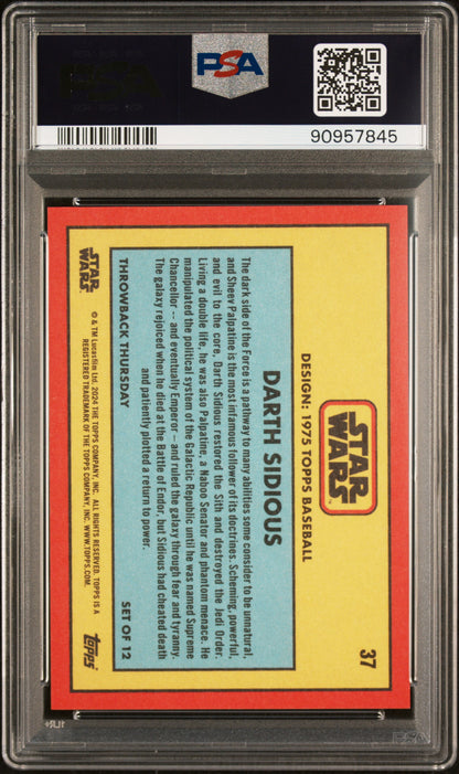 2024 Topps Star Wars Throwback Thursday Darth Sidious #37 PSA 10