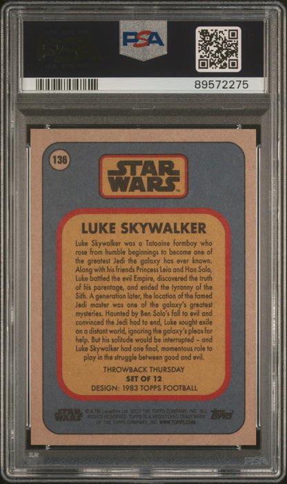 2023 Topps Star Wars Throwback Thursday Luke Skywalker #136 PSA 10