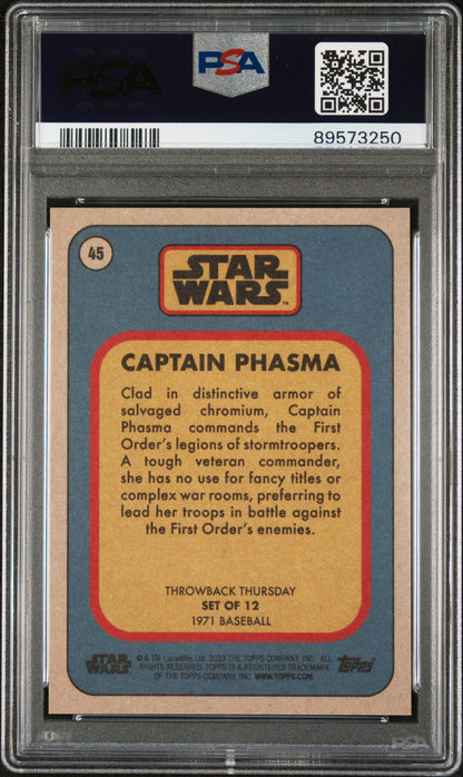 2023 Topps Star Wars Throwback Thursday Captain Phasma #45 PSA 10