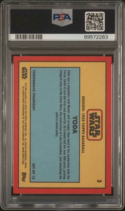 2024 Topps Star Wars Throwback Thursday Yoda #3 PSA 9