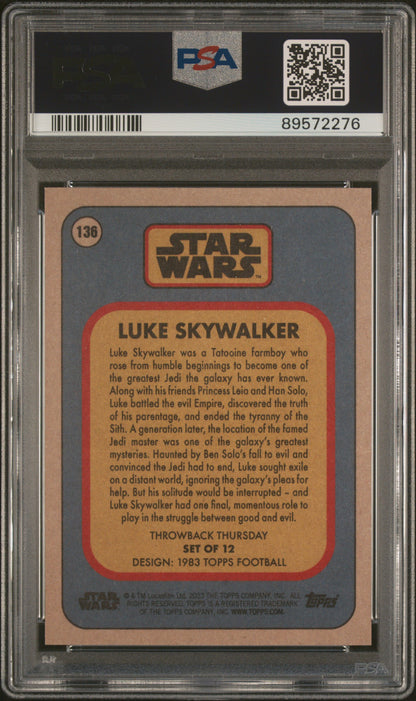 2023 Topps Star Wars Throwback Thursday Luke Skywalker #136 PSA 10