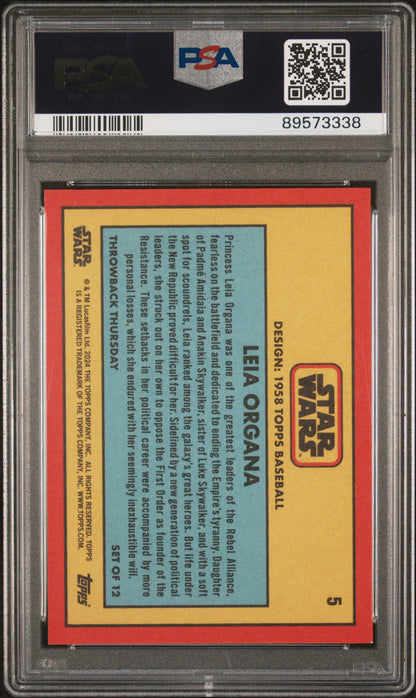 2024 Topps Star Wars Throwback Thursday Leia Organa #5 PSA 9