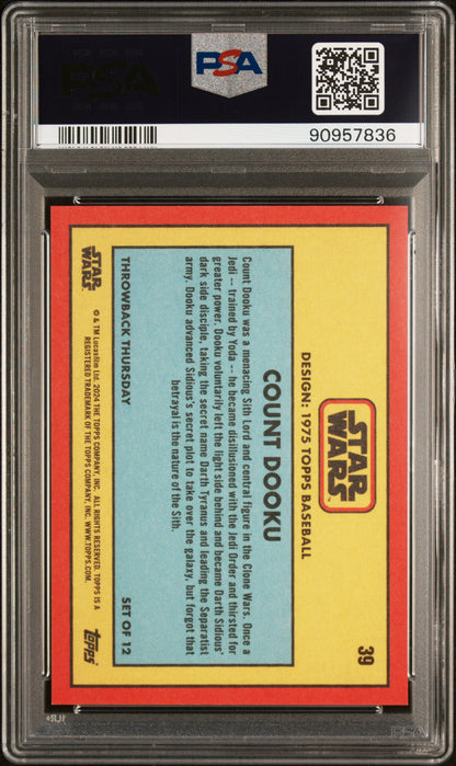 2024 Topps Star Wars Throwback Thursday Count Dooku #39 PSA 10