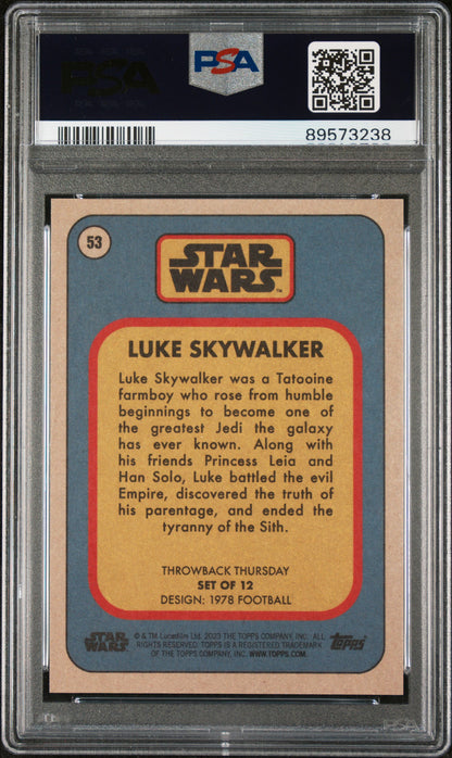 2023 Topps Star Wars Throwback Thursday Luke Skywalker #53 PSA 10