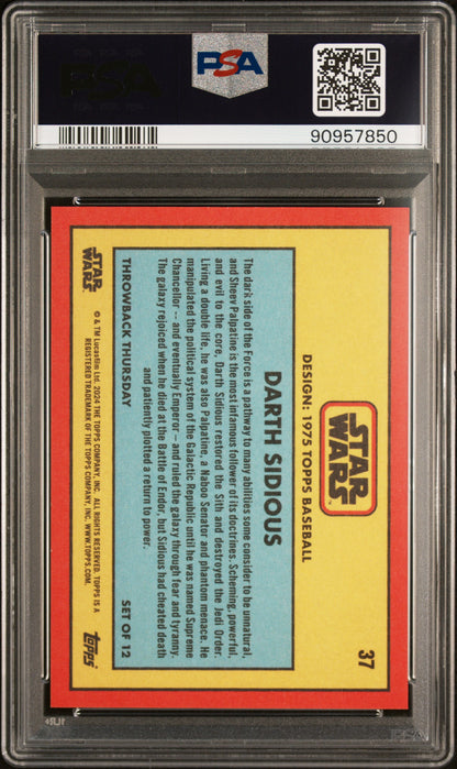 2024 Topps Star Wars Throwback Thursday Darth Sidious #37 PSA 10