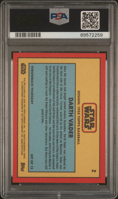 2024 Topps Star Wars Throwback Thursday SILVER Darth Vader #2 PSA 9