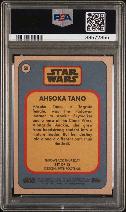 2023 Topps Star Wars Throwback Thursday Ahsoka Tano #52 PSA 10