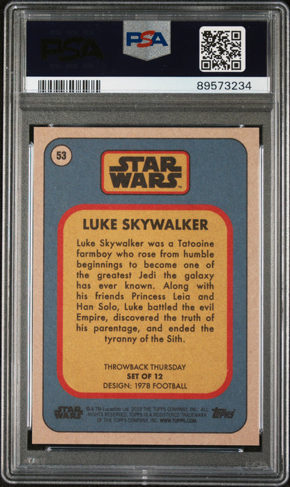2023 Topps Star Wars Throwback Thursday Luke Skywalker #53 PSA 10