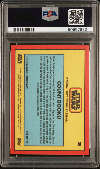 2024 Topps Star Wars Throwback Thursday Count Dooku #39 PSA 10