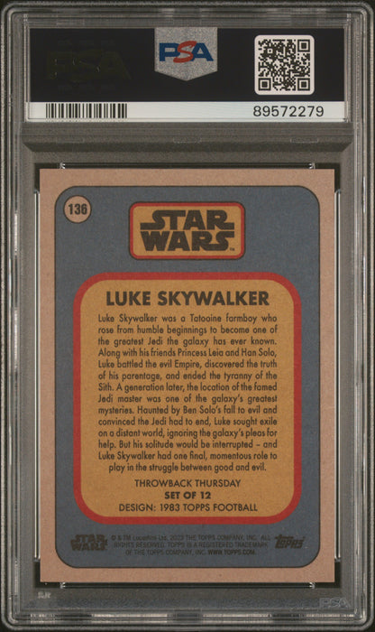 2023 Topps Star Wars Throwback Thursday Luke Skywalker #136 PSA 10
