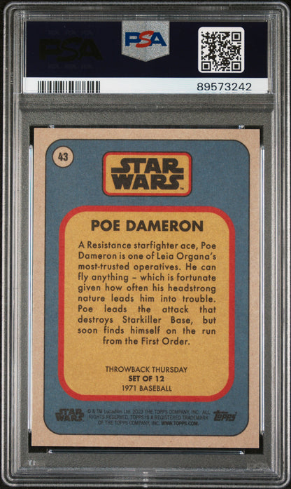 2023 Topps Star Wars Throwback Thursday Poe Dameron #43 PSA 9