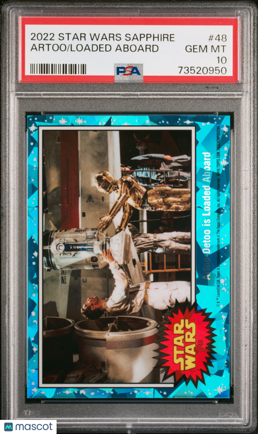 2022 Topps Chrome Sapphire Edition Star Wars Loaded Aboard Artoo #48 PSA 10