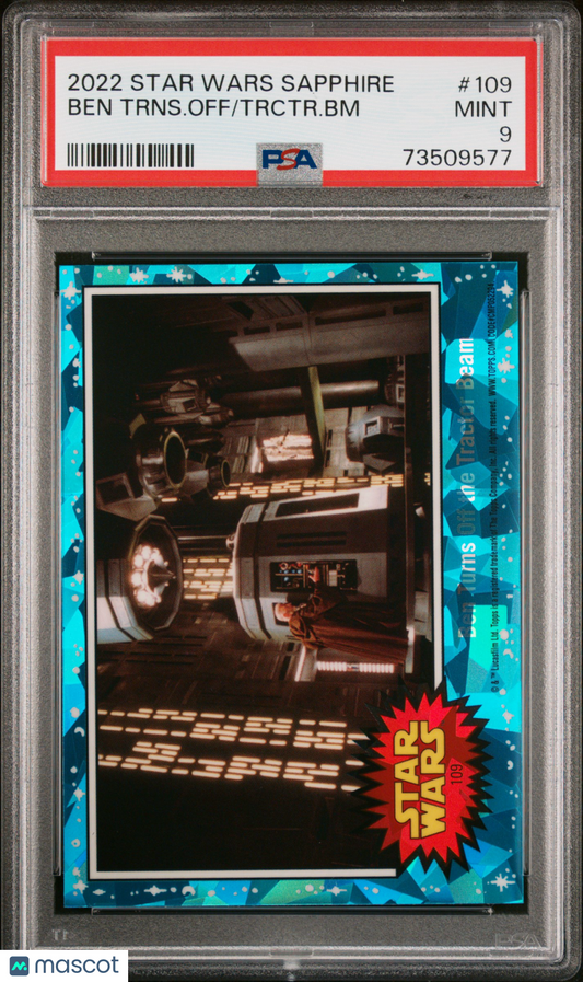2022 Topps Chrome Sapphire Edition Star Wars Trctr. BM Ben Trns. Off #109 PSA 9