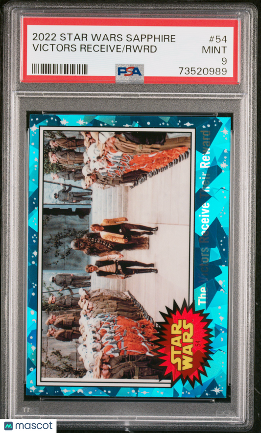 2022 Topps Chrome Sapphire Edition Star Wars Rwrd Victors Receive #54 PSA 9