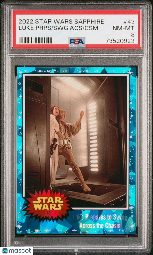 2022 Topps Chrome Sapphire Edition Star Wars CSM SWG. Acs Luke Prps #43 PSA 8