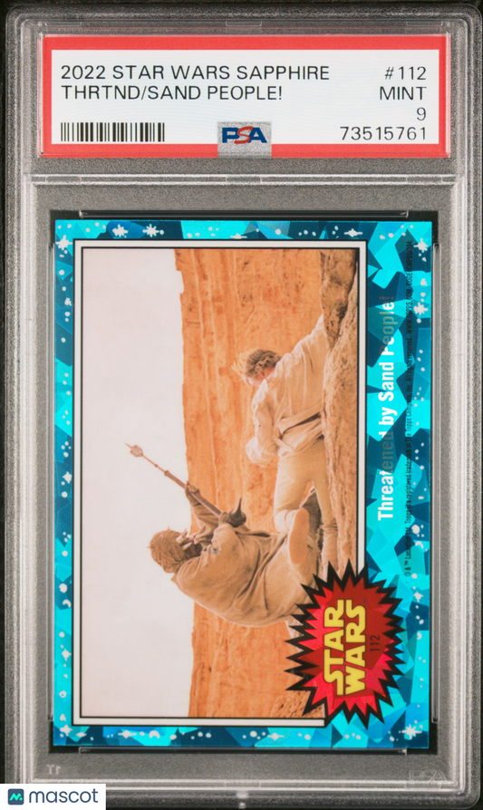 2022 Topps Chrome Sapphire Edition Star Wars Sand People! Thrtnd #112 PSA 9