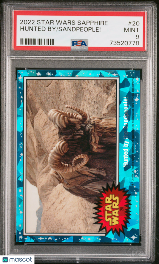 2022 Topps Chrome Sapphire Edition Star Wars Sandpeople! Hunted By #20 PSA 9