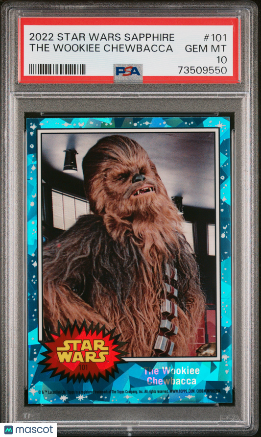 2022 Topps Chrome Sapphire Edition Star Wars The Wookiee Chewbacca #101 PSA 10