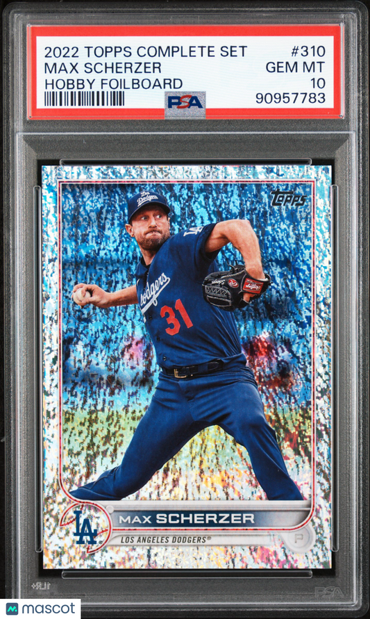 2022 Topps Complete Set Hobby Foilboard Max Scherzer #310 PSA 10 90957783 POP 1