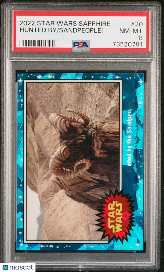 2022 Topps Chrome Sapphire Edition Star Wars Sandpeople! Hunted By #20 PSA 8