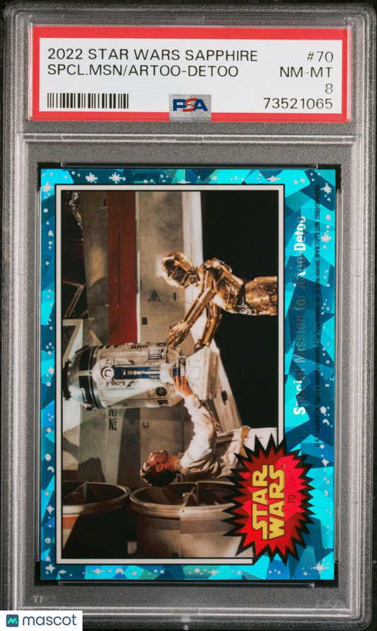 2022 Topps Chrome Sapphire Edition Star Wars Artoo-Detoo Spcl. MSN #70 PSA 8