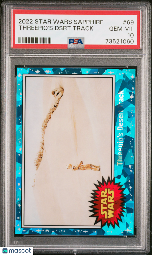 2022 Topps Chrome Sapphire Edition Star Wars Threepio’S Dsrt. Track #69 PSA 10