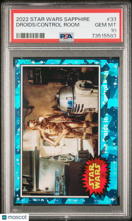 2022 Topps Chrome Sapphire Edition Star Wars Control Room Droids #33 PSA 10