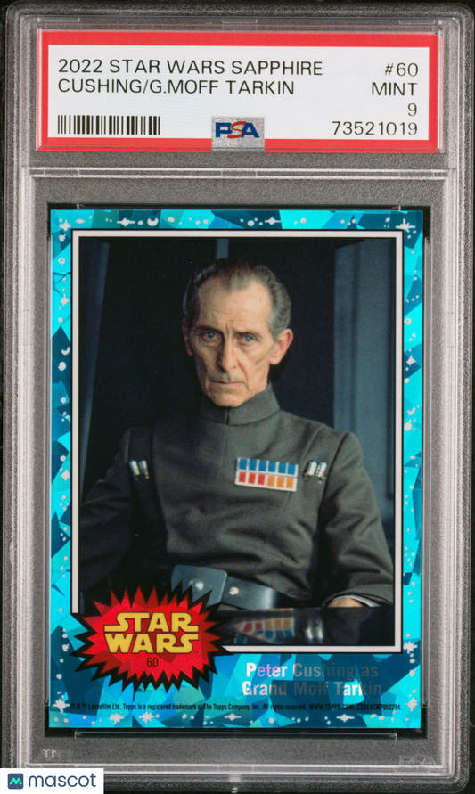 2022 Topps Chrome Sapphire Edition Star Wars G. Moff Tarkin Cushing #60 PSA 9