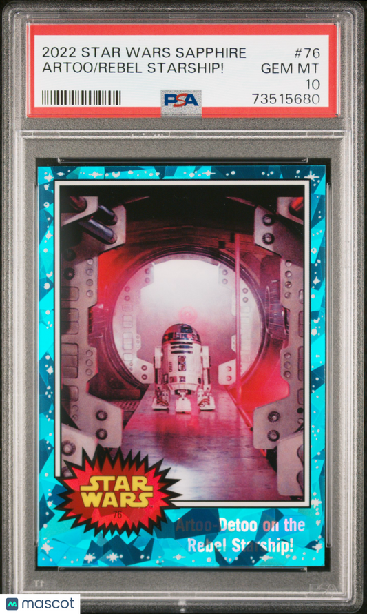 2022 Topps Chrome Sapphire Edition Star Wars Rebel Starship! Artoo #76 PSA 10