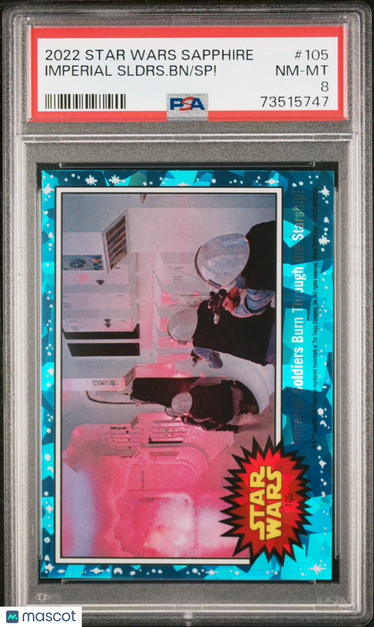 2022 Topps Chrome Sapphire Edition Star Wars SP! Imperial Sldrs. BN #105 PSA 8