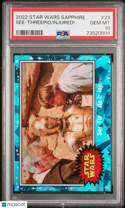 2022 Topps Chrome Sapphire Edition Star Wars Injured! See-Threepio #23 PSA 10
