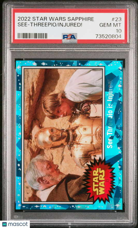 2022 Topps Chrome Sapphire Edition Star Wars Injured! See-Threepio #23 PSA 10