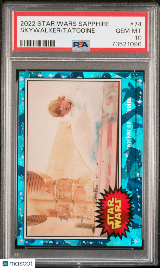 2022 Topps Chrome Sapphire Edition Star Wars Tatooine Skywalker #74 PSA 10