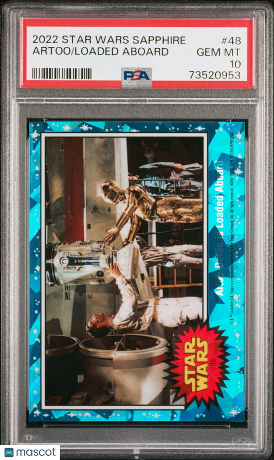 2022 Topps Chrome Sapphire Edition Star Wars Loaded Aboard Artoo #48 PSA 10