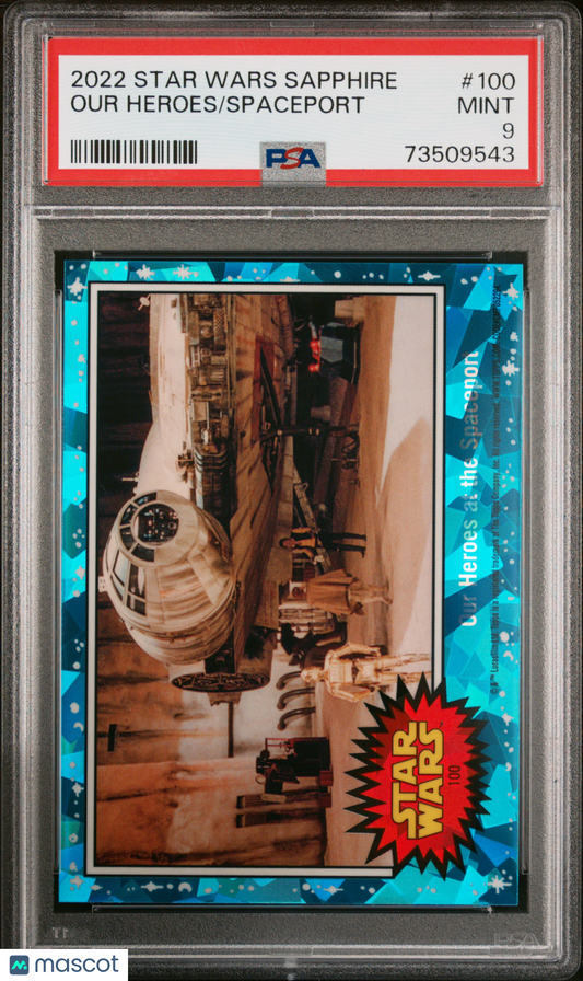 2022 Topps Chrome Sapphire Edition Star Wars Spaceport Our Heroes #100 PSA 9