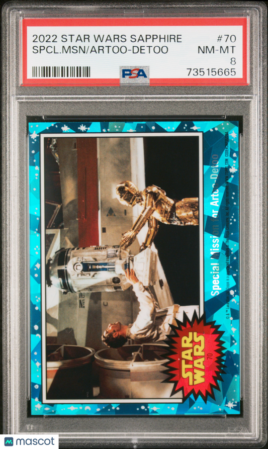 2022 Topps Chrome Sapphire Edition Star Wars Artoo-Detoo Spcl. MSN #70 PSA 8