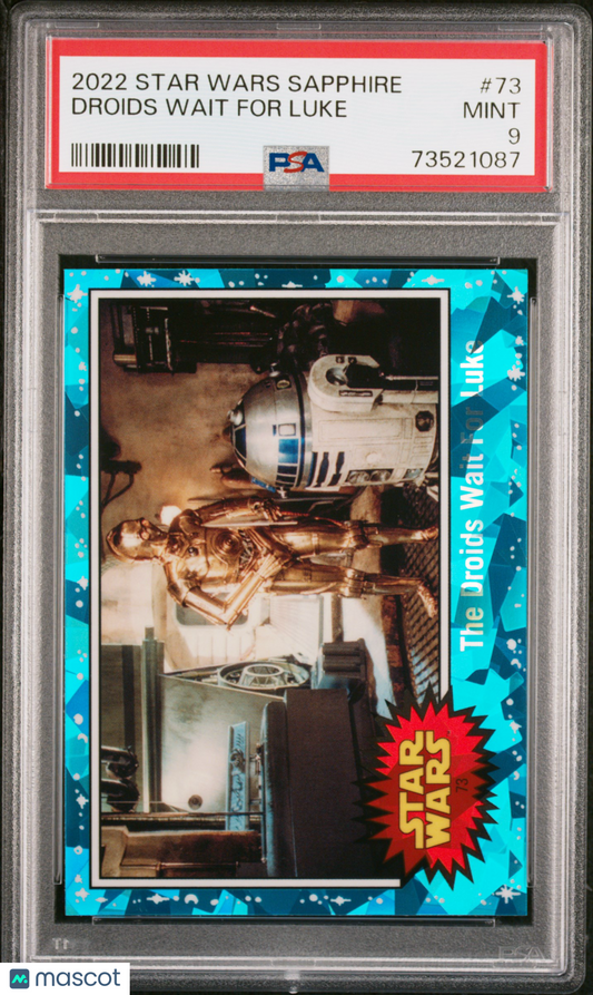 2022 Topps Chrome Sapphire Edition Star Wars Droids Wait For Luke #73 PSA 9