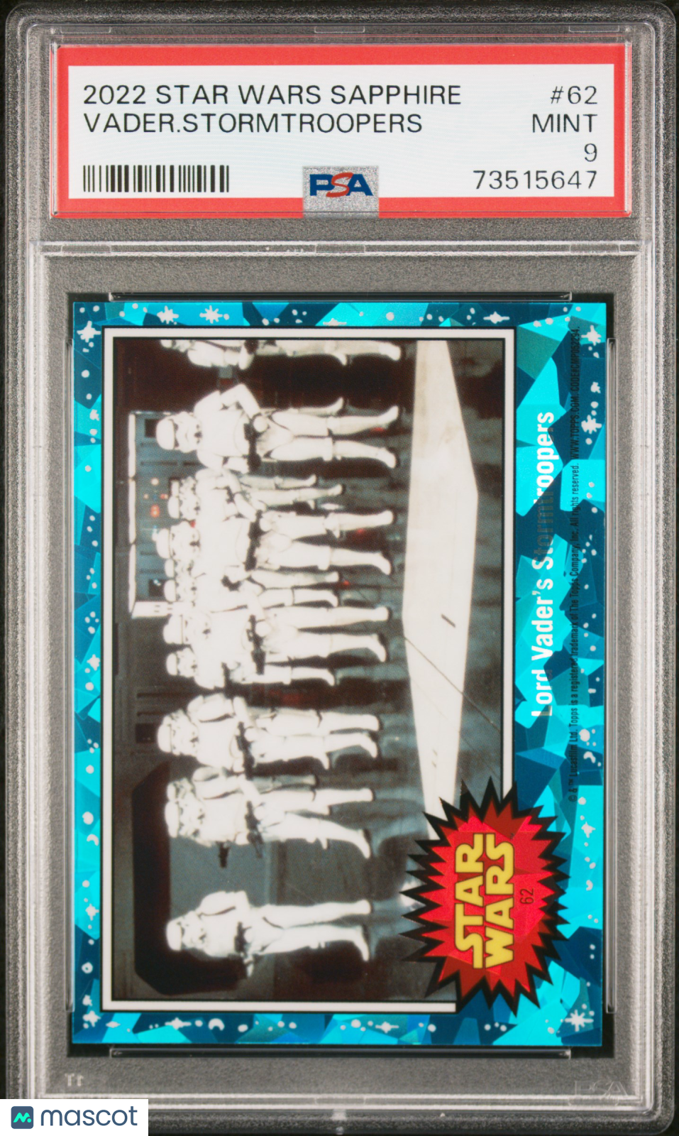 2022 Topps Chrome Sapphire Edition Star Wars Vader. Stormtroopers #62 PSA 9
