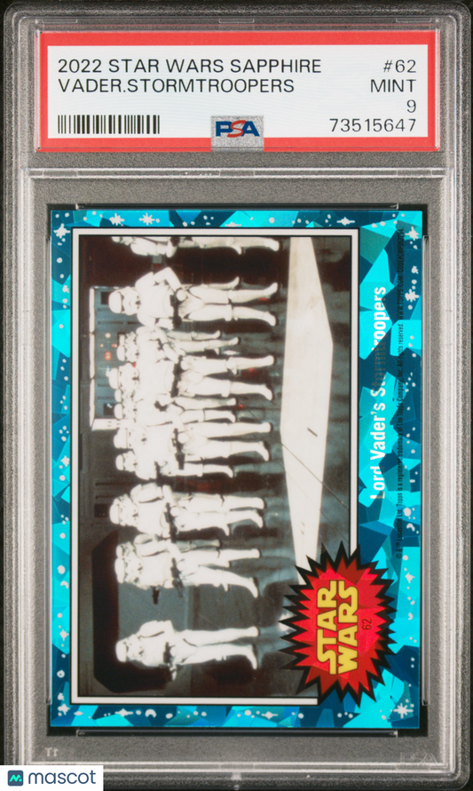2022 Topps Chrome Sapphire Edition Star Wars Vader. Stormtroopers #62 PSA 9
