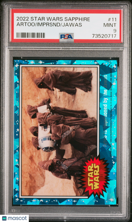 2022 Topps Chrome Sapphire Edition Star Wars Jawas Imprsnd Artoo #11 PSA 9