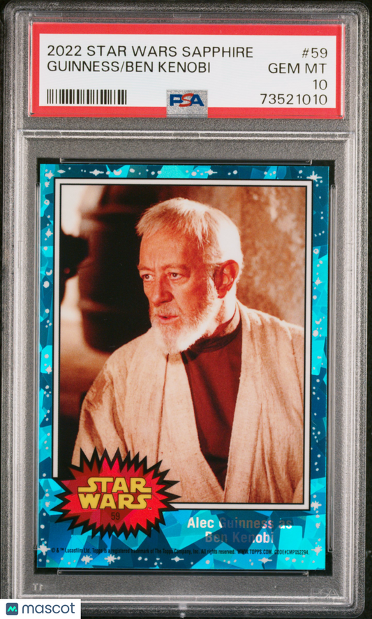 2022 Topps Chrome Sapphire Edition Star Wars Ben Kenobi Guinness #59 PSA 10