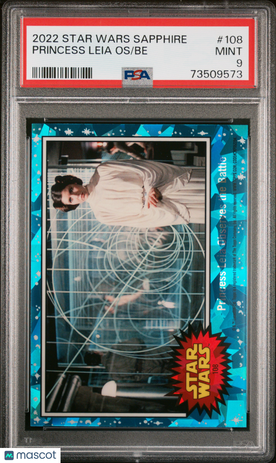 2022 Topps Chrome Sapphire Edition Star Wars Be Princess Leia Os #108 PSA 9
