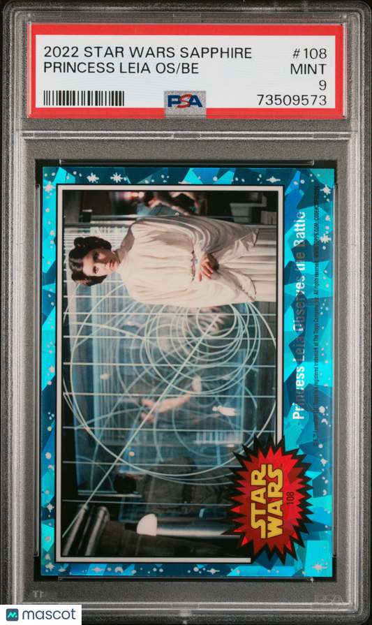 2022 Topps Chrome Sapphire Edition Star Wars Be Princess Leia Os #108 PSA 9